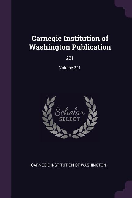 Front cover_Carnegie Institution of Washington Publication