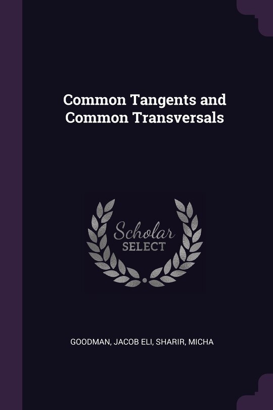 Front cover_Common Tangents and Common Transversals