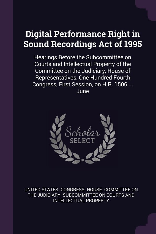 Front cover_Digital Performance Right in Sound Recordings Act of 1995