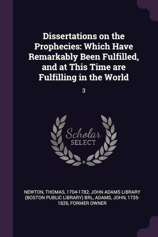 Front cover_Dissertations on the Prophecies