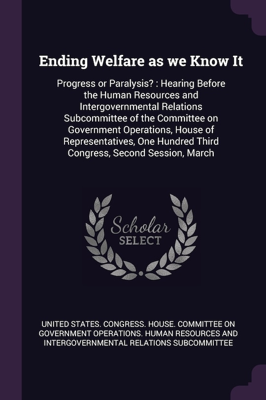 Front cover_Ending Welfare as we Know It