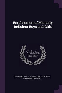 Front cover_Employment of Mentally Deficient Boys and Girls