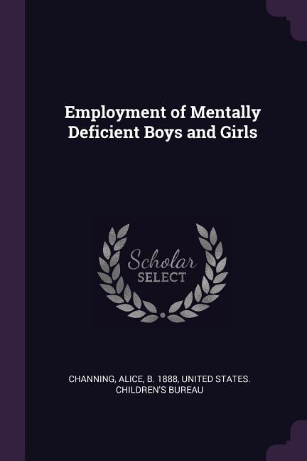 Front cover_Employment of Mentally Deficient Boys and Girls