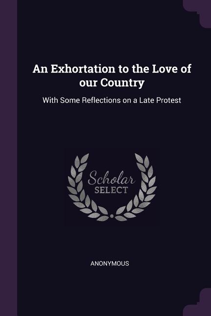 Front cover_An Exhortation to the Love of our Country