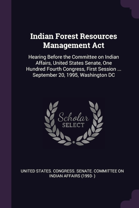 Couverture_Indian Forest Resources Management Act
