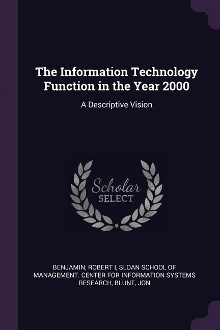 Front cover_The Information Technology Function in the Year 2000