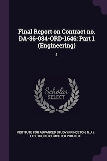 Front cover_Final Report on Contract no. DA-36-034-ORD-1646