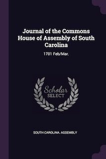 Couverture_Journal of the Commons House of Assembly of South Carolina