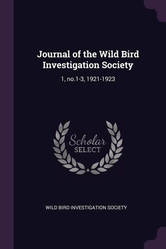 Couverture_Journal of the Wild Bird Investigation Society