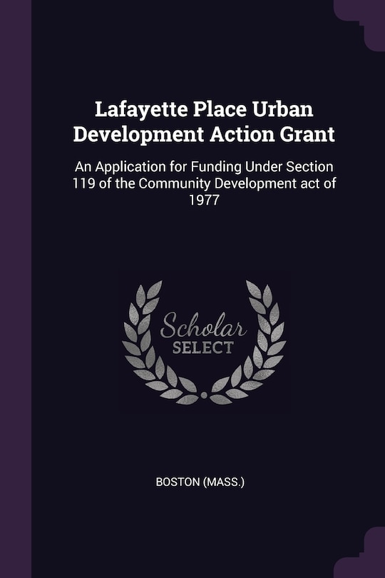 Front cover_Lafayette Place Urban Development Action Grant