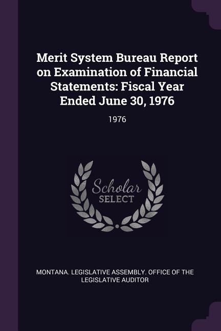 Front cover_Merit System Bureau Report on Examination of Financial Statements