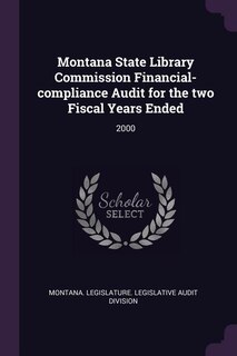 Front cover_Montana State Library Commission Financial-compliance Audit for the two Fiscal Years Ended