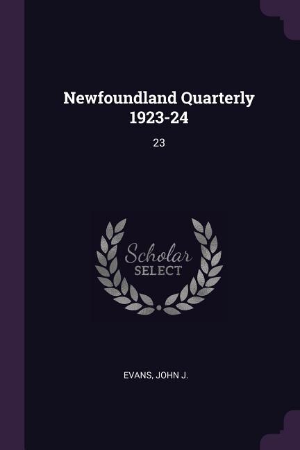 Front cover_Newfoundland Quarterly 1923-24