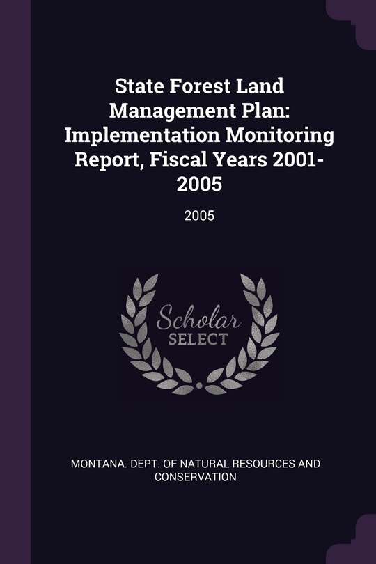 Front cover_State Forest Land Management Plan