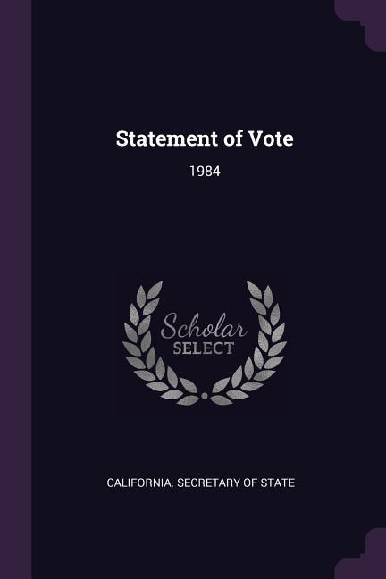 Front cover_Statement of Vote