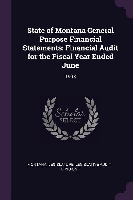Couverture_State of Montana General Purpose Financial Statements