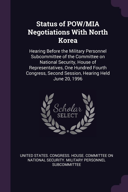 Couverture_Status of POW/MIA Negotiations With North Korea