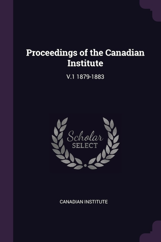 Couverture_Proceedings of the Canadian Institute