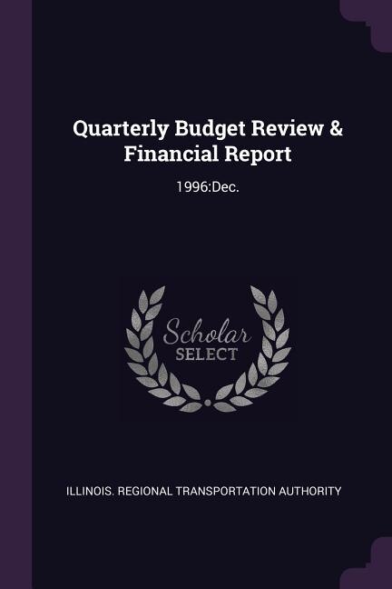 Front cover_Quarterly Budget Review & Financial Report