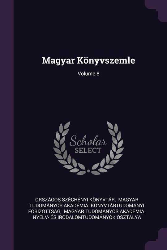 Couverture_Magyar Könyvszemle; Volume 8