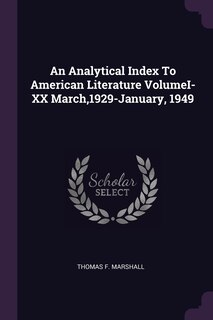 Couverture_An Analytical Index To American Literature VolumeI-XX March,1929-January, 1949