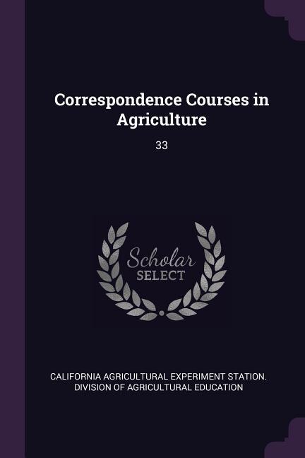 Front cover_Correspondence Courses in Agriculture
