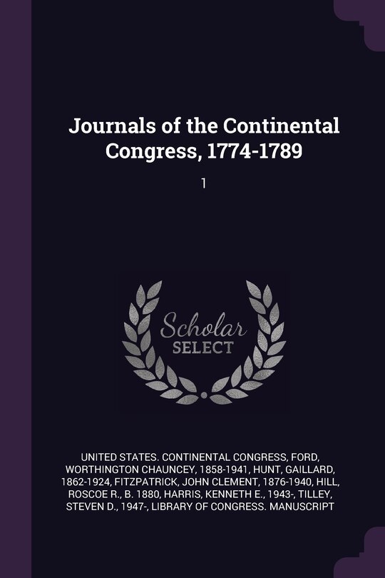 Front cover_Journals of the Continental Congress, 1774-1789