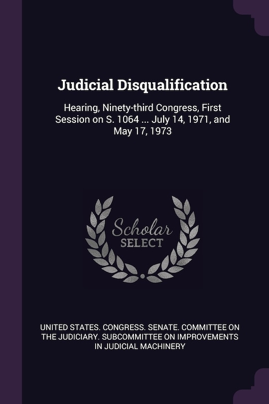 Front cover_Judicial Disqualification