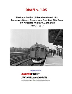 Front cover_The Reactivation of the Abandoned LIRR Rockaway Beach Branch as a One Seat Ride from JFK Airport to midtown Manhattan