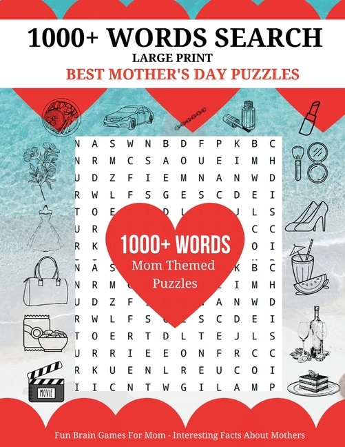 Front cover_1000+ Words Search - Best Mother's Day Puzzles