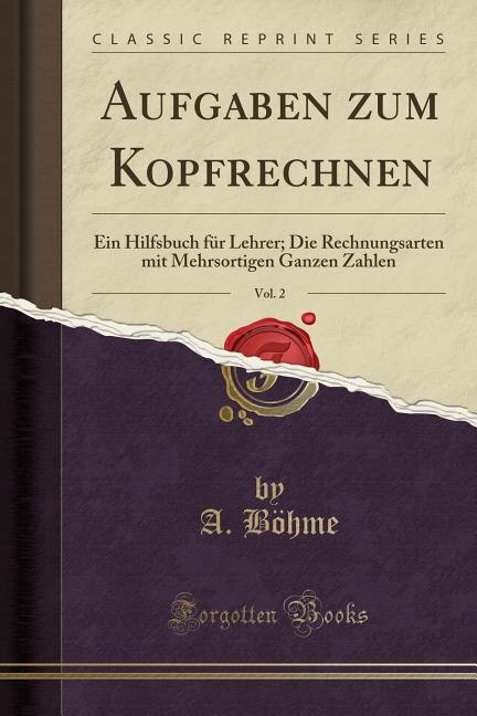 Front cover_Aufgaben zum Kopfrechnen, Vol. 2