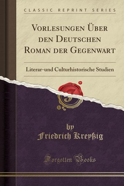 Couverture_Vorlesungen Über den Deutschen Roman der Gegenwart