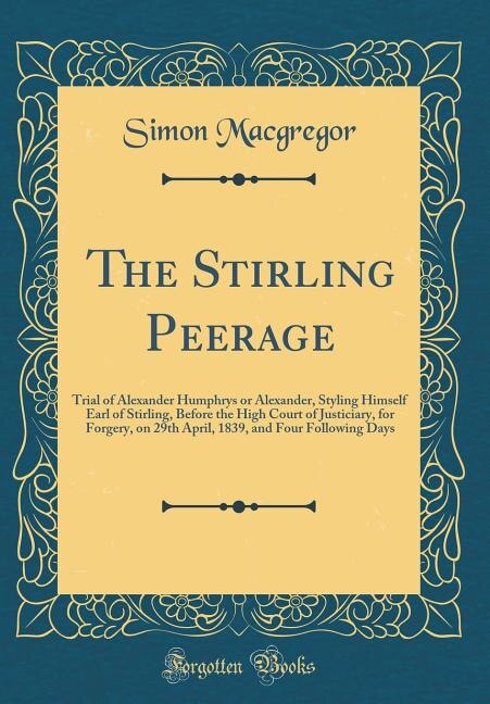 Front cover_The Stirling Peerage