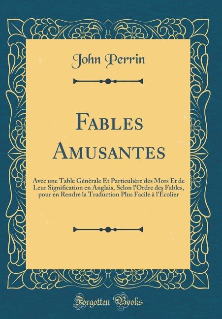 Front cover_Fables Amusantes
