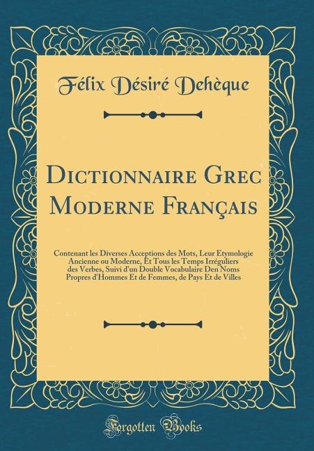 Couverture_Dictionnaire Grec Moderne Français