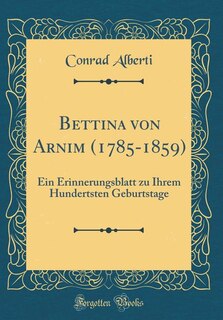 Front cover_Bettina von Arnim (1785-1859)