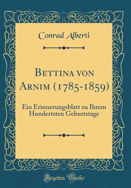 Front cover_Bettina von Arnim (1785-1859)
