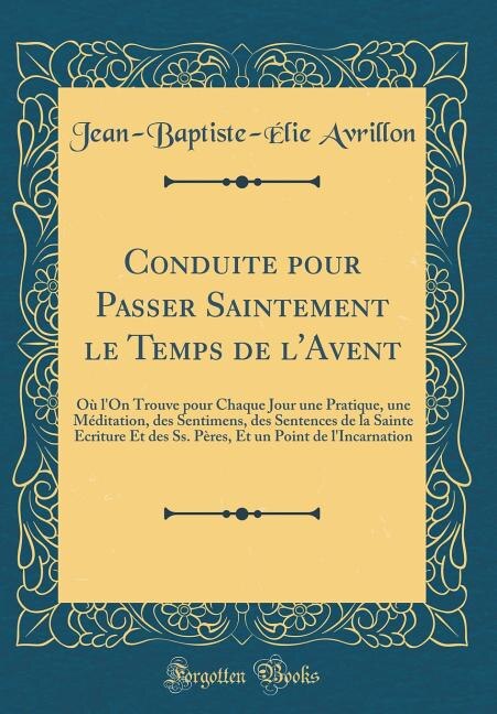 Front cover_Conduite pour Passer Saintement le Temps de l'Avent