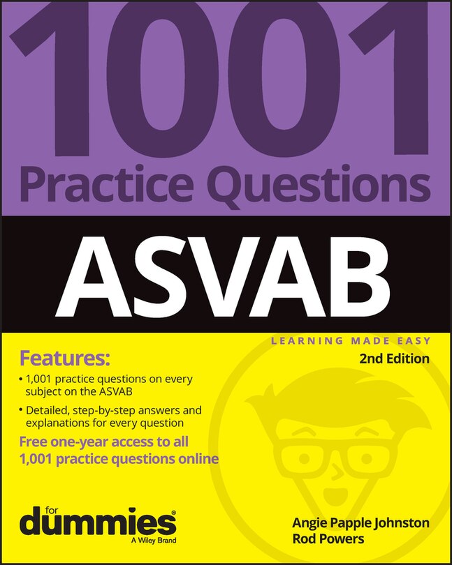 Front cover_ASVAB: 1001 Practice Questions For Dummies (+ Online Practice)