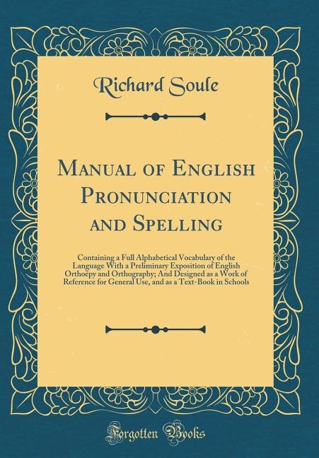 Front cover_Manual of English Pronunciation and Spelling