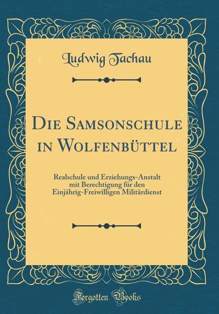 Couverture_Die Samsonschule in Wolfenbüttel