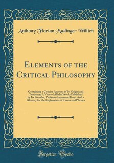 Front cover_Elements of the Critical Philosophy