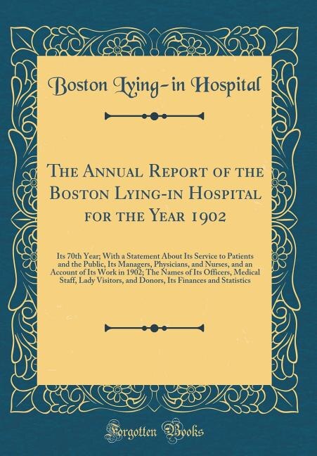 Couverture_The Annual Report of the Boston Lying-in Hospital for the Year 1902