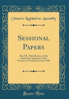 Couverture_Sessional Papers