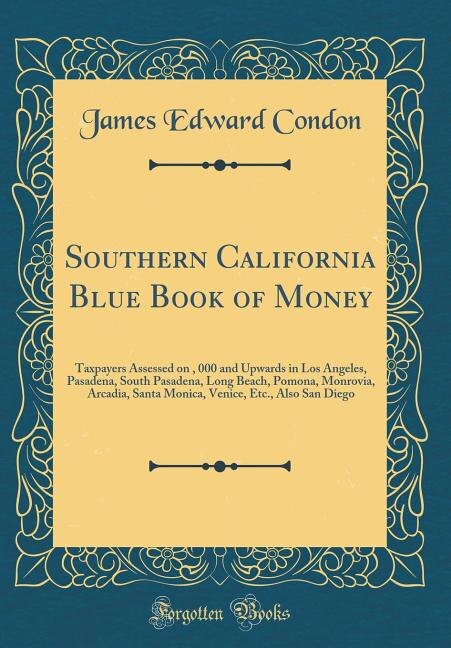 Front cover_Southern California Blue Book of Money