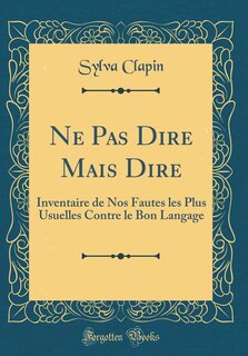 Front cover_Ne Pas Dire Mais Dire