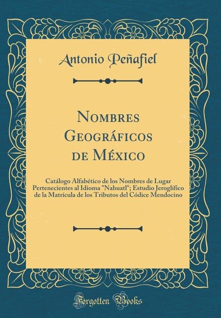 Front cover_Nombres Geográficos de México