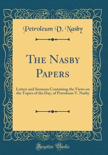 Front cover_The Nasby Papers