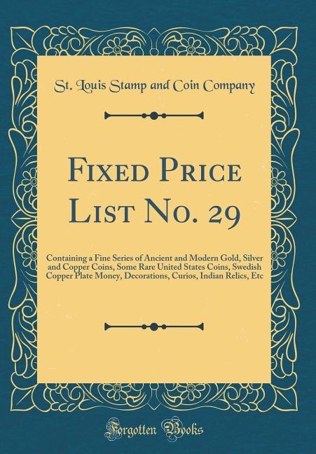 Couverture_Fixed Price List No. 29