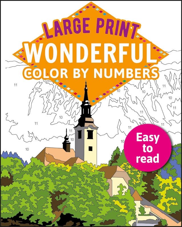 Front cover_Large Print Wonderful Color by Numbers